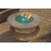 Sahara/Chestnut With Cast Stone Table Ring Chestnut & Bullnose Footrest Chestnut